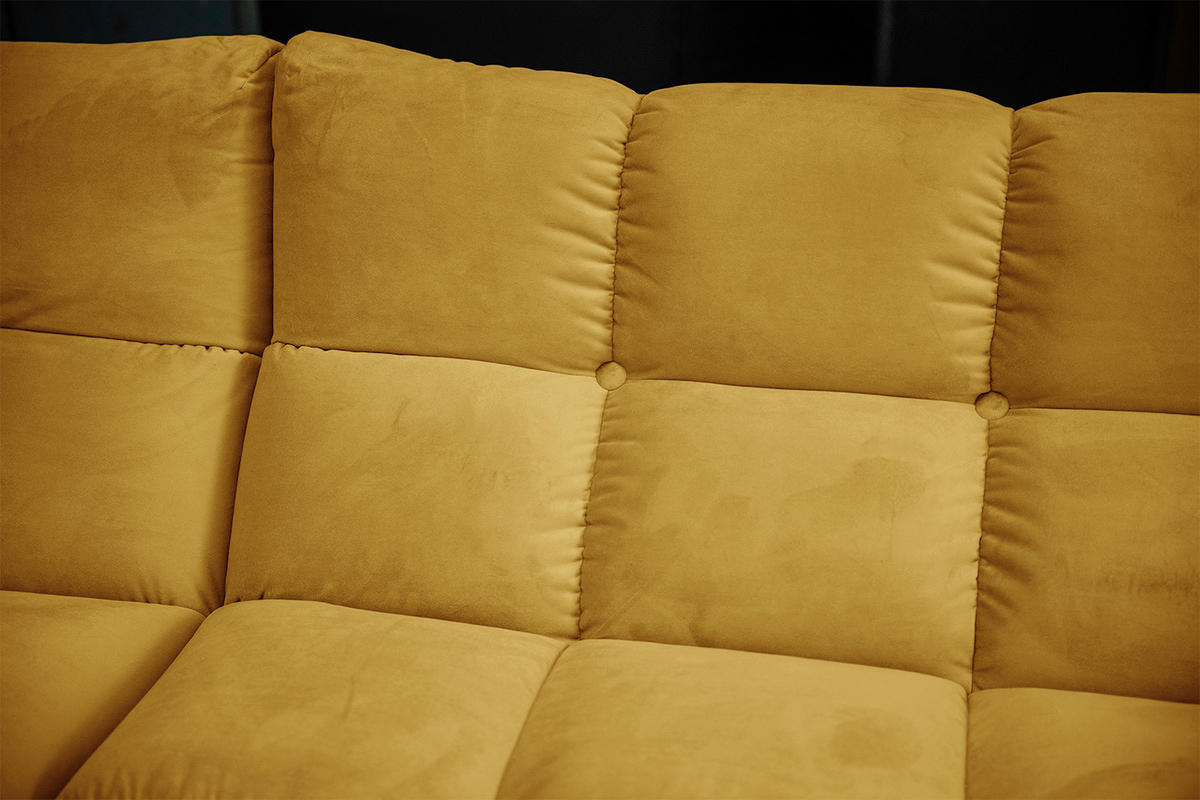 ECKSOFA VIVIEN Gelb Velvet - Currygelb/Gelb, Kunststoff/Textil (290/178cm) - KAWOLA