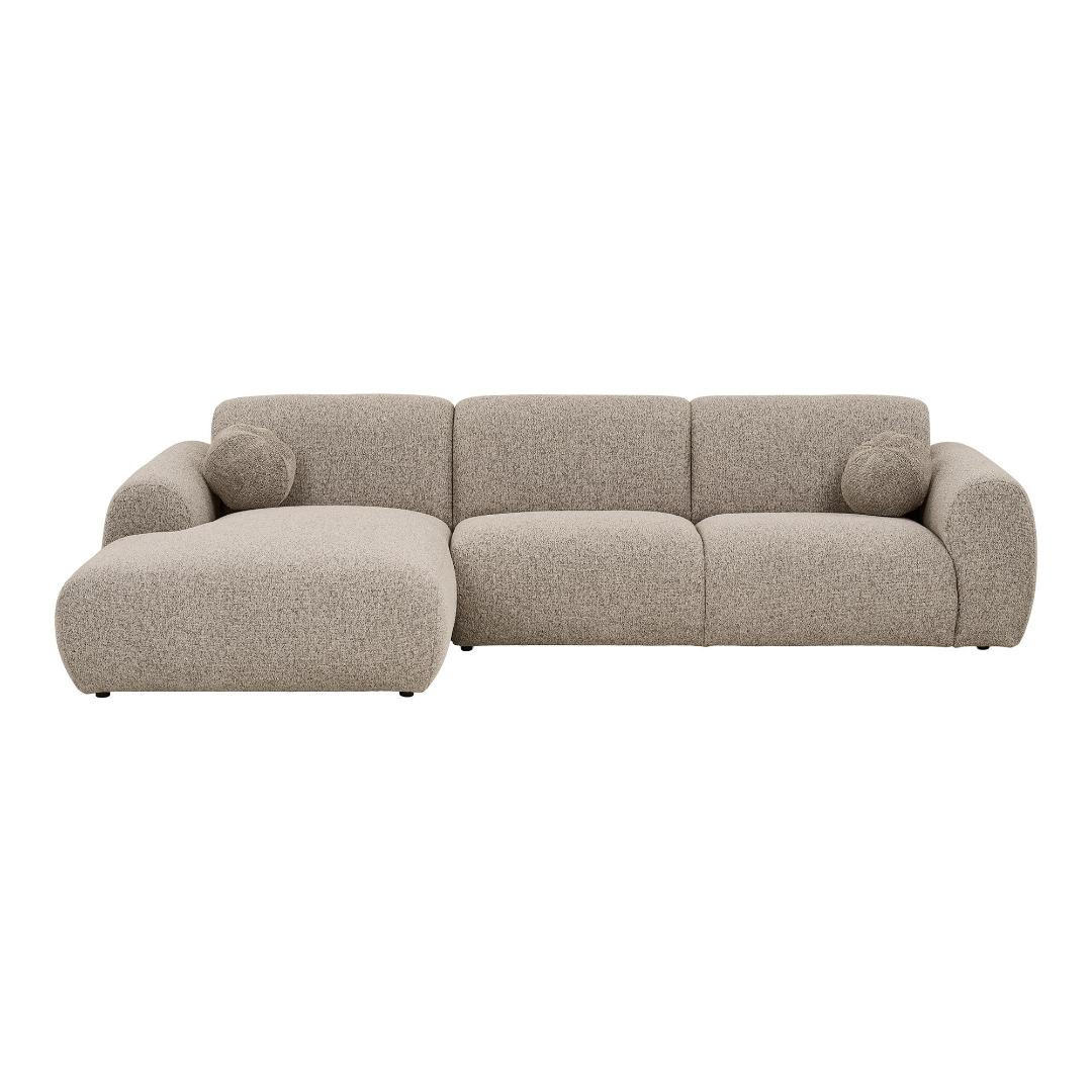 SOFA, Astrid, Stühle Grau, Polyester, 177 x 300 x 75 cm - Grau, Textil (177/300cm) - ebuy24