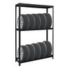 REIFENREGAL Ragnar 180x120x40 cm bis zu 8 Reifen auf 2 Ebenen + Ablage 265 kg Fachlast Schwarz - Schwarz, Metall (120/180/40cm) - PROREGAL