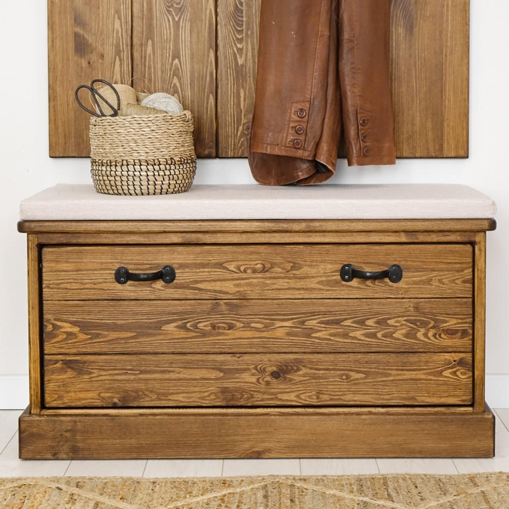 SCHUHSCHRANK aus Massivholz Rustyk 1 - Dunkelbraun, Holz (100/50/40cm) - Seart