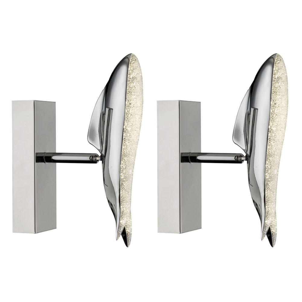 LED WANDLEUCHTE Preston Chrom Silber - Silberfarben, Metall (6/23.5/13cm) - Globo Lighting