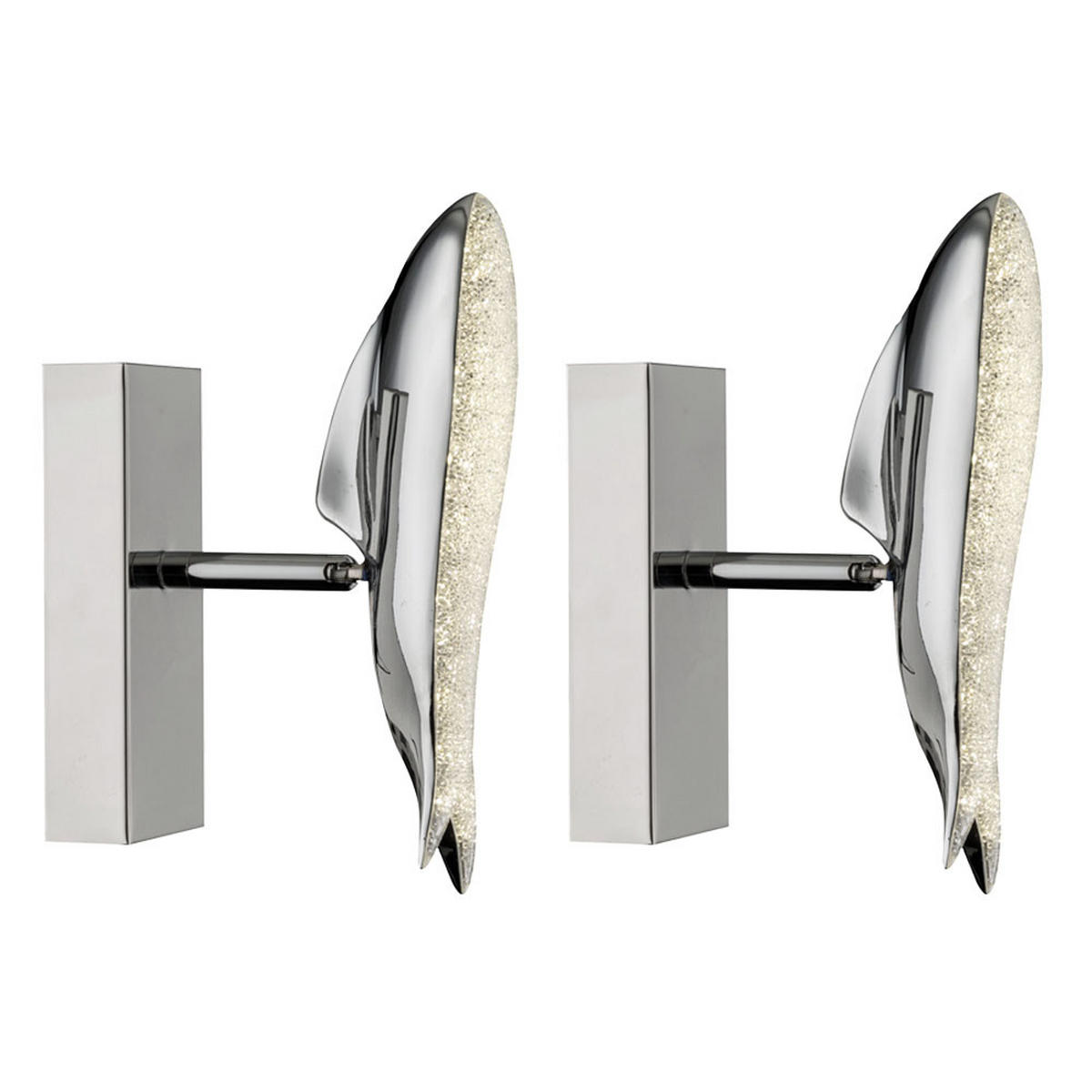 LED WANDLEUCHTE Preston Chrom Silber - Silberfarben, Metall (6/23.5/13cm) - Globo Lighting