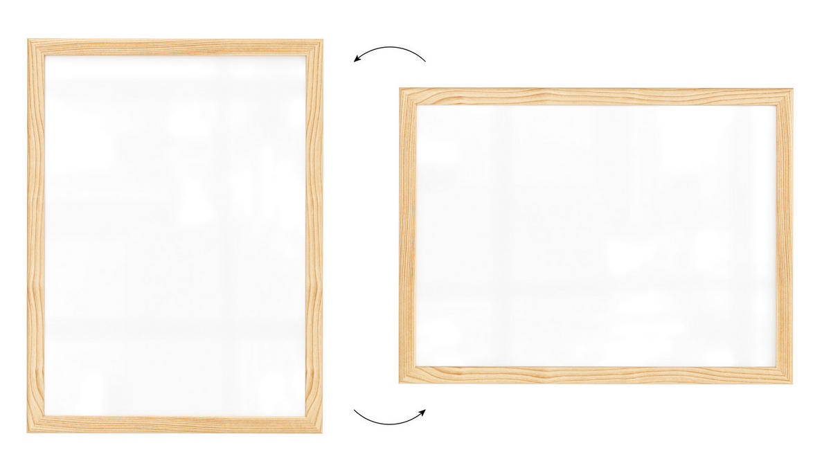 WHITEBOARD Magnetisch mit Naturholzrahmen 30x40cm - Weiß, Metall (30/40/1.5cm) - ALLboards