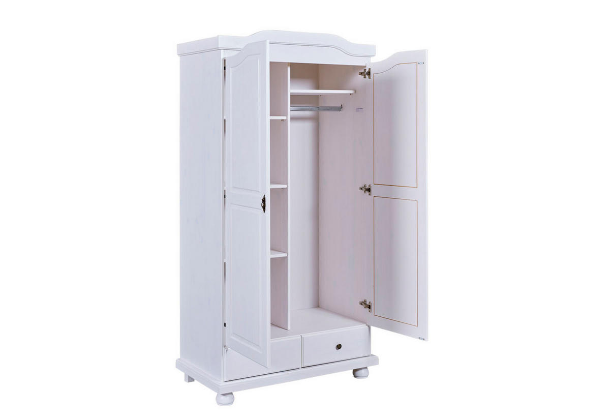 KLEIDERSCHRANK weiß - Weiß, Holzwerkstoff (104/198/56cm) - ebuy24