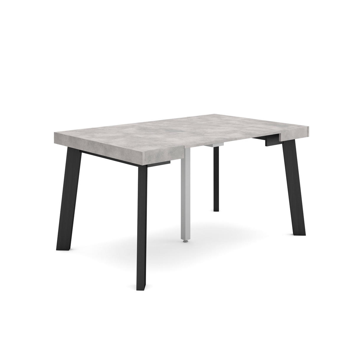 KONSOLENTISCH ausziehbar 58 bis 140cm, für 6 Gäste, zementgrau, 90/58/73cm - Grau, Holzwerkstoff (90/140/73cm) - Skraut Home