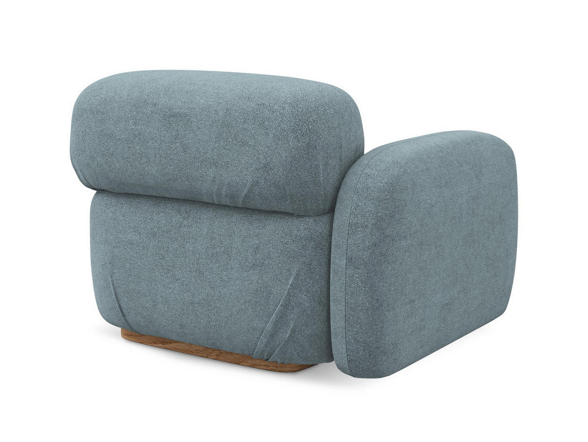 SOFAELEMENT Links Bouclé Stoff Blau - Blau/Blaugrau, Holz/Textil (95/73/95cm) - Makamii