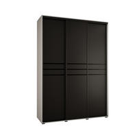 SCHWEBETÜRENSCHRANK 235,2/180/60 3-türig - Schwarz/Weiß, Holz/Metall (180/235/60cm) - Abiks Möbel