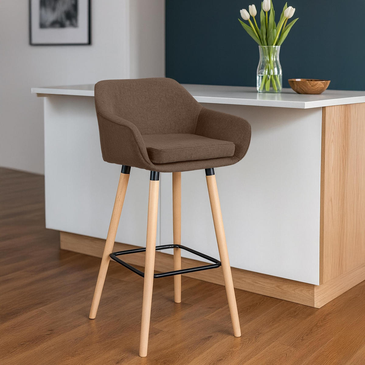BARHOCKER Grant 99x55x37 cm Braun - Braun, Textil (55/99/46cm) - furnicato