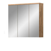 SPIEGELSCHRANK Eiche 80 cm, Badschrank mit Soft-Close - Eichefarben, Holzwerkstoff/Metall (80/75/20cm) - Inn.Furn