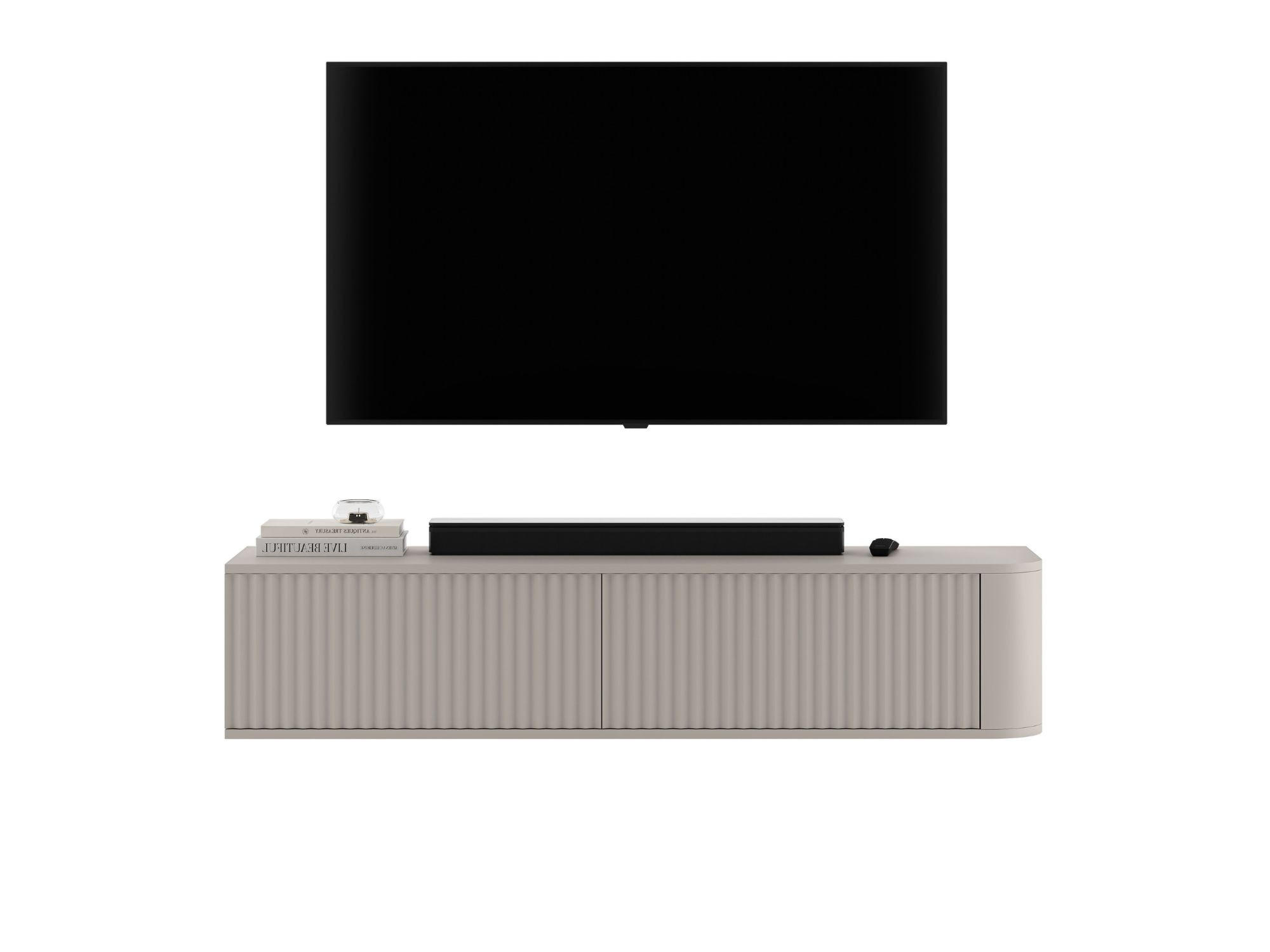 Meble Lindner TV stolek Aurora kašmírový matný 140 cm
