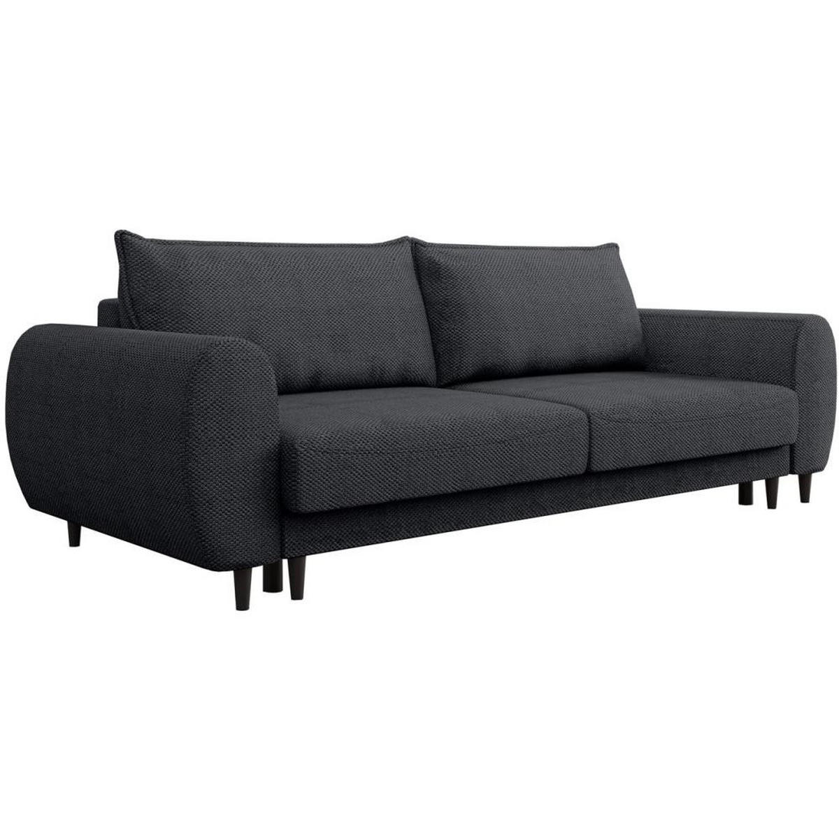 3-SITZER SCHLAFSOFA Cortez schwarz - Schwarz, Textil (251/76/95cm) - Beautysofa