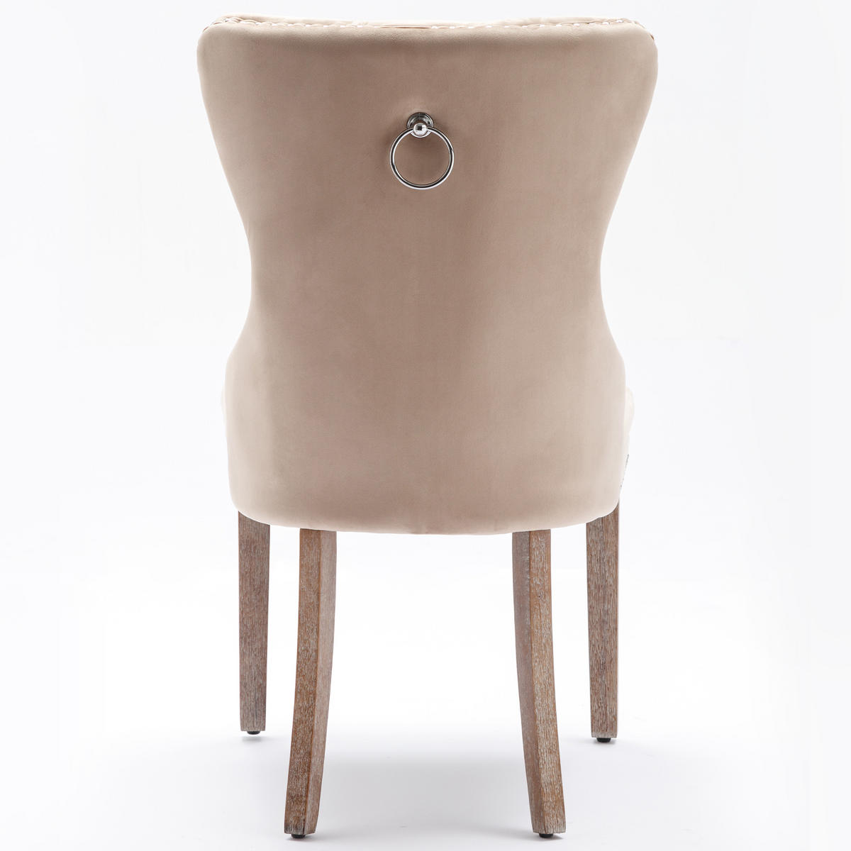 ESSZIMMERSTUHL 2er Set Samt Beige Polsterstuhl Massivholz Modern - Beige, Holz (53/95/46.5cm) - FLIEKS