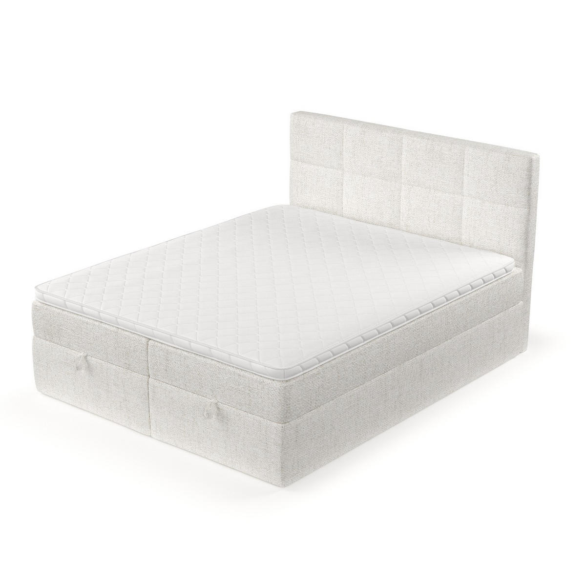 BOXBETT Velto 160/200 cm Creme im Neve Stoff - Creme/Schwarz, Holz/Holzwerkstoff (160/200cm) - AltaBeds