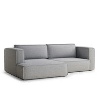 ECKSOFA MIT SCHLAFFUNKTION Velto Hellgrau Webstoff - Hellgrau/Schwarz, Holz/Holzwerkstoff (152/250cm) - Maison de Reve