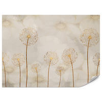 FOTOTAPETE für Schlafzimmer Goldene Löwenzahn Aquarell Blumen 450x315 - Gelb/Beige, Papier (450/315cm) - Muralo
