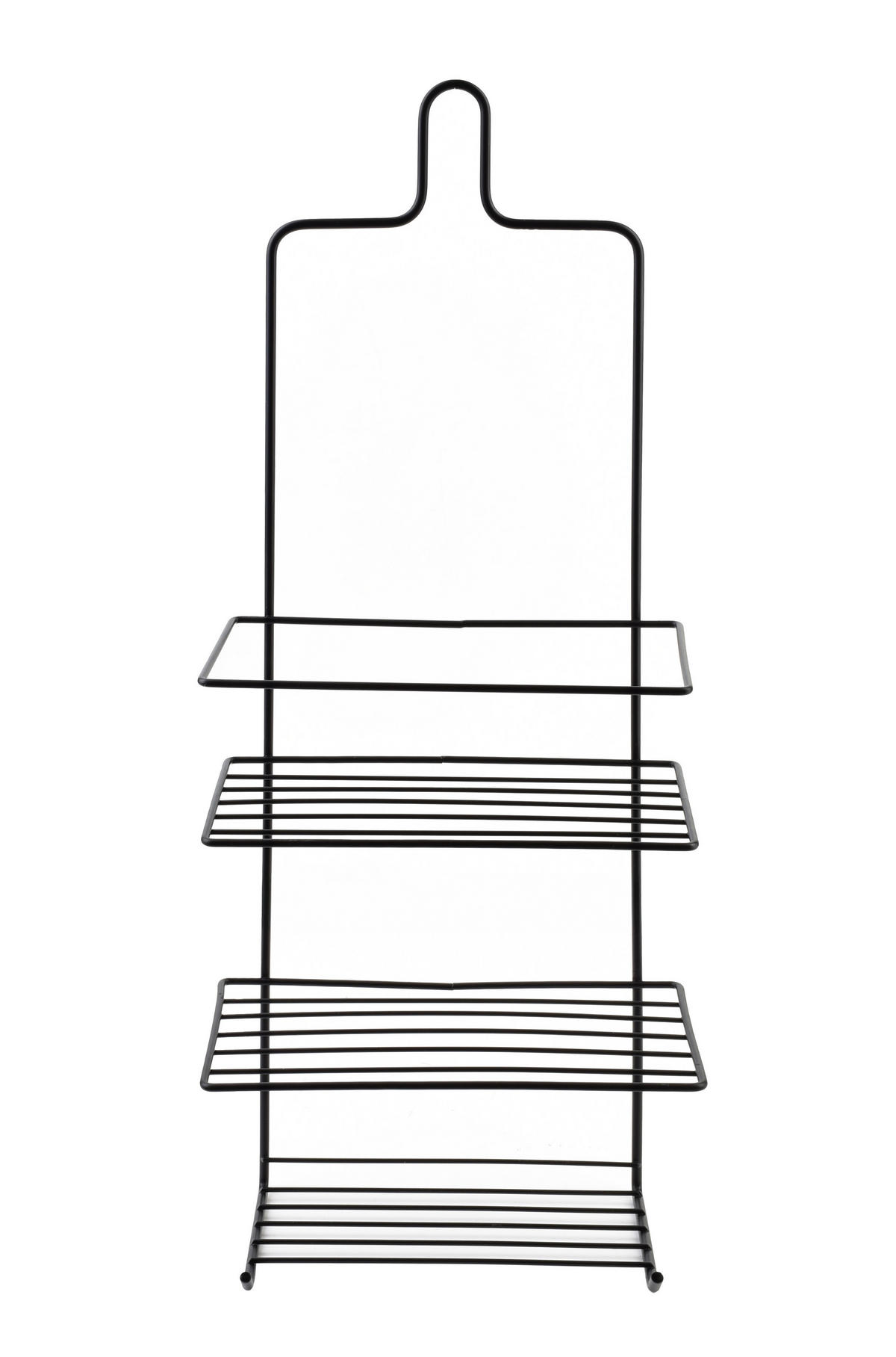 DUSCHREGAL Carl 18,5/10/47,5cm Schwarz - Schwarz, Metall (18.5/47.5/10cm) - Mondex