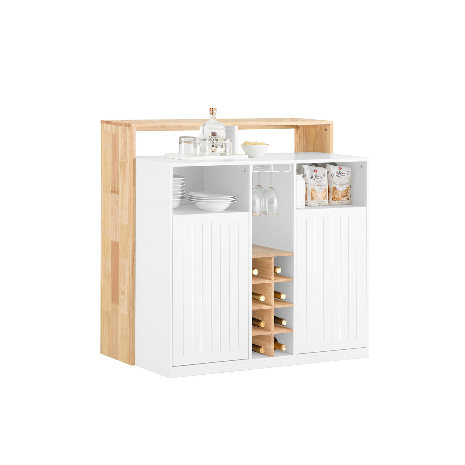 KÜCHENINSEL Weiß-Natur - Weiß, Holz/Holzwerkstoff (105/105/60cm) - SoBuy