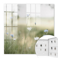 SCHLÜSSELBOX Weiß 30x30 cm – Türöffnung nach rechts - Zarte Blüten - Beige, Metall (30/30/5cm) - TULUP