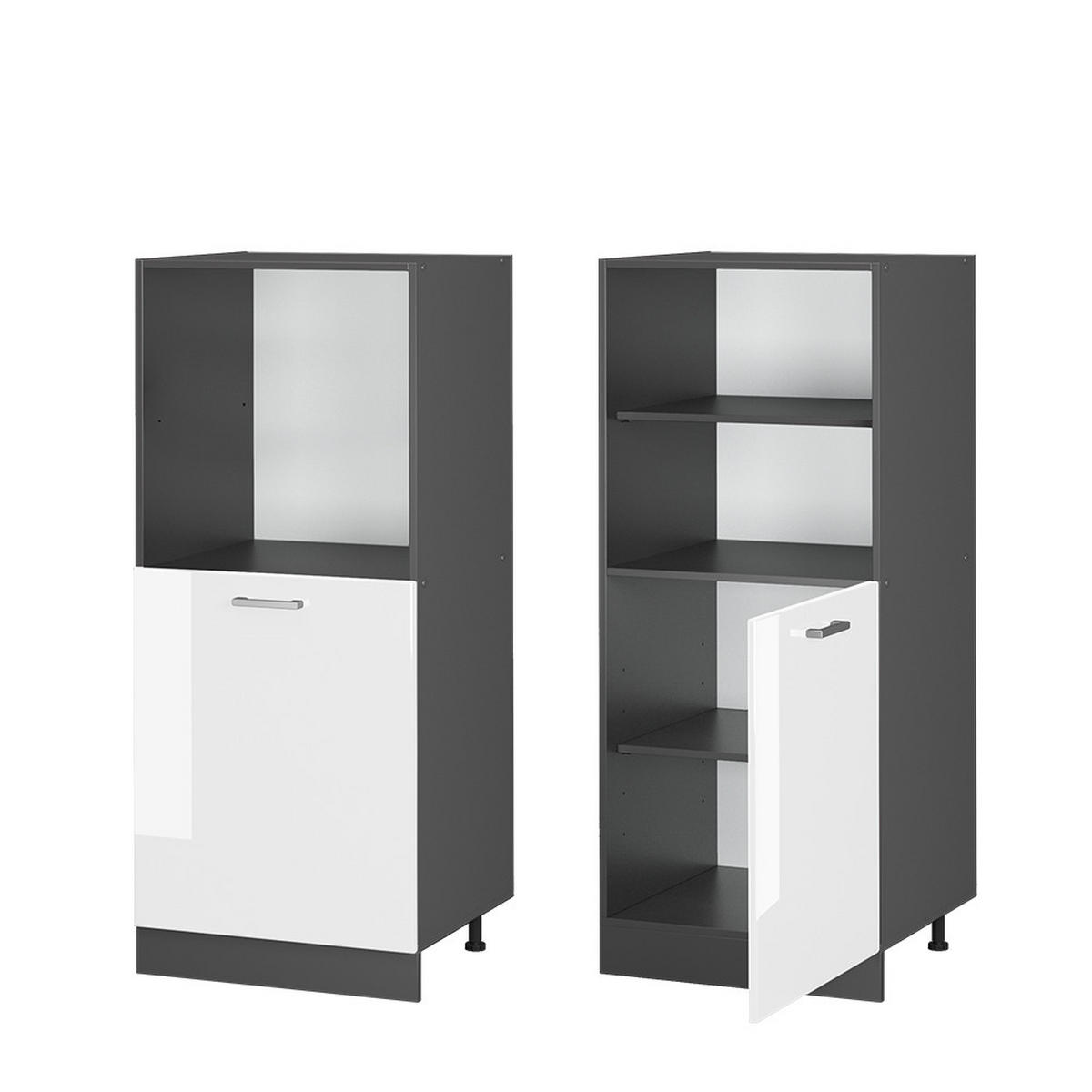 SKŘÍŇKA NA VESTAVĚNOU TROUBU R-Line Bílá vysoký lesk - antracitová/vysoce lesklá bílá, kompozitní dřevo (60/143/57cm) - Vicco