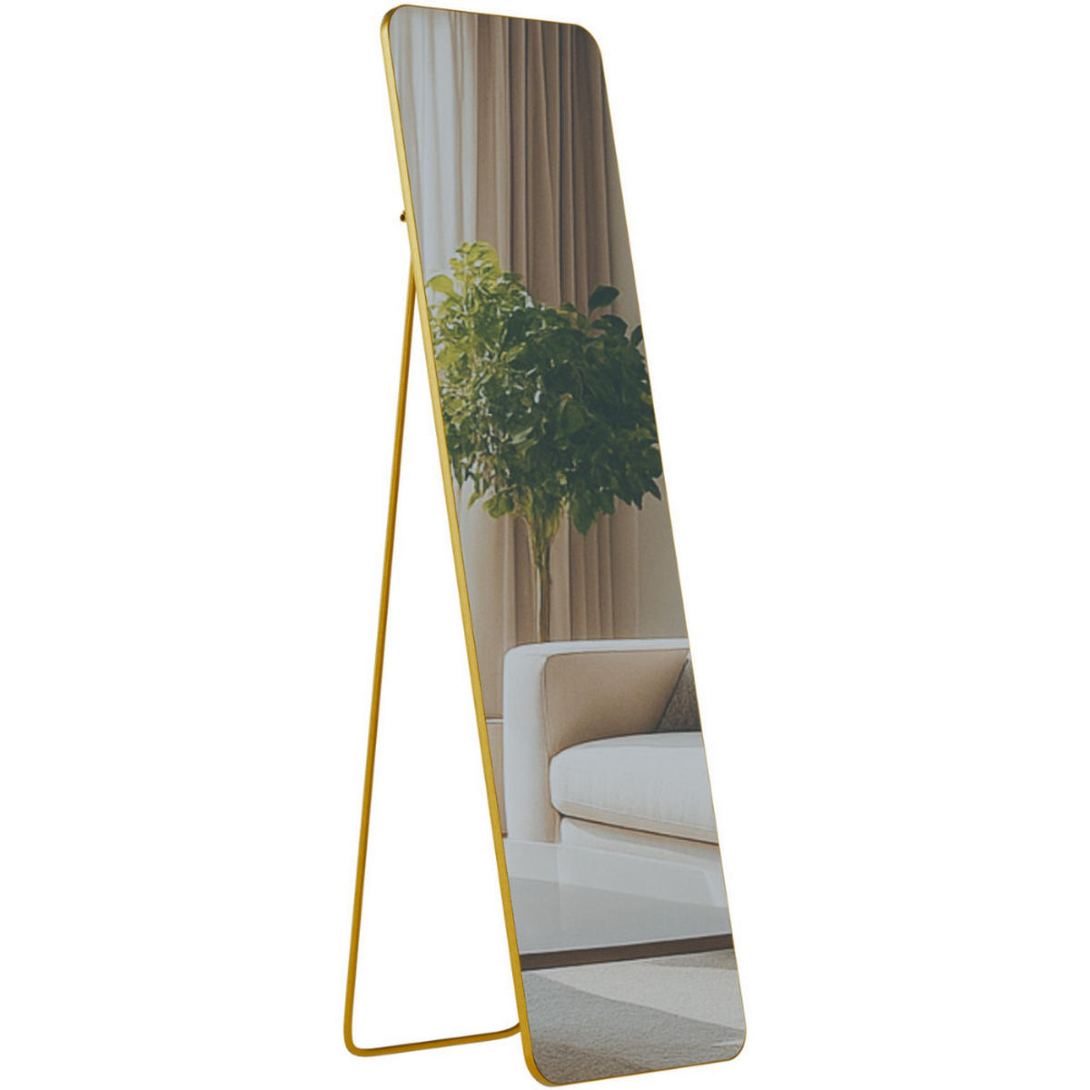 STANDSPIEGEL Murcia Glas Gold glanz Ganzkörperspiegel - Goldfarben, Glas (40/140/3cm) - DELUKE