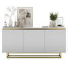 SIDEBOARD Selene 3D Weiß Matt mit geriffelten Fronten Glamour 167 cm - Goldfarben/Weiß, Holzwerkstoff/Metall (167/79/35cm) - Meble Lindner