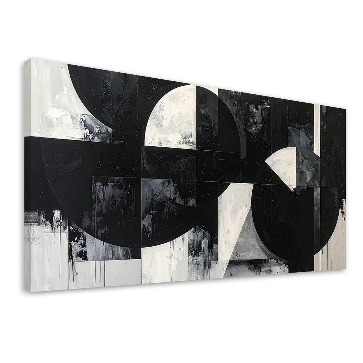 LEINWANDBILD 3D und geometrisch 120x60cm - Schwarz, Textil (120/60cm) - Feeby