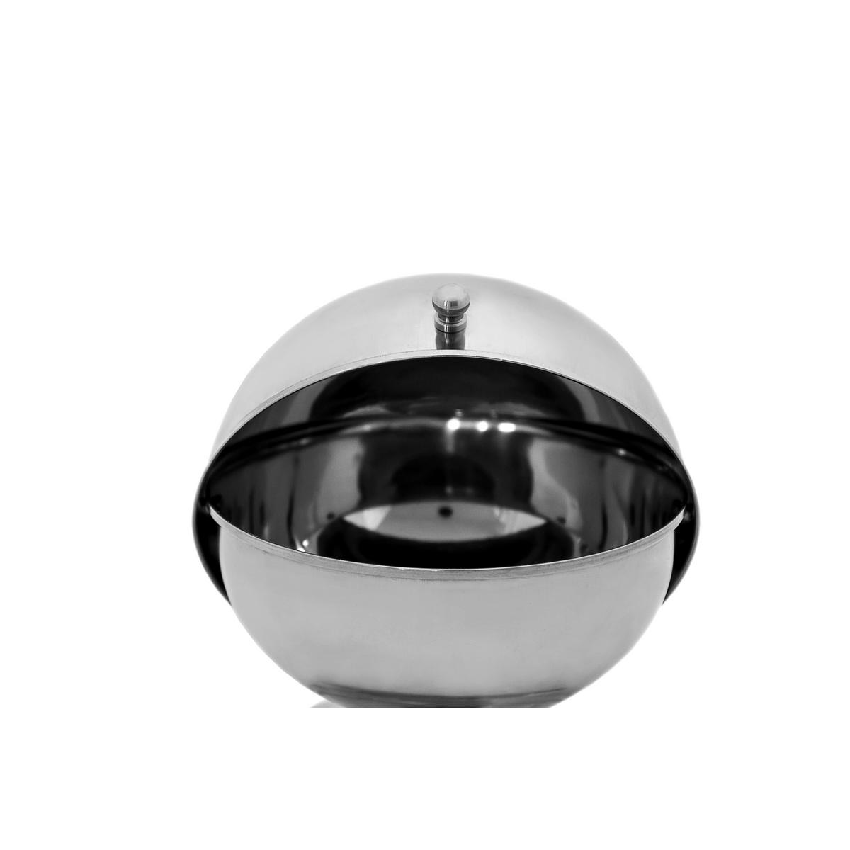 ZUCKERDOSE - Silberfarben, Metall (13/14cm) - Relaxdays