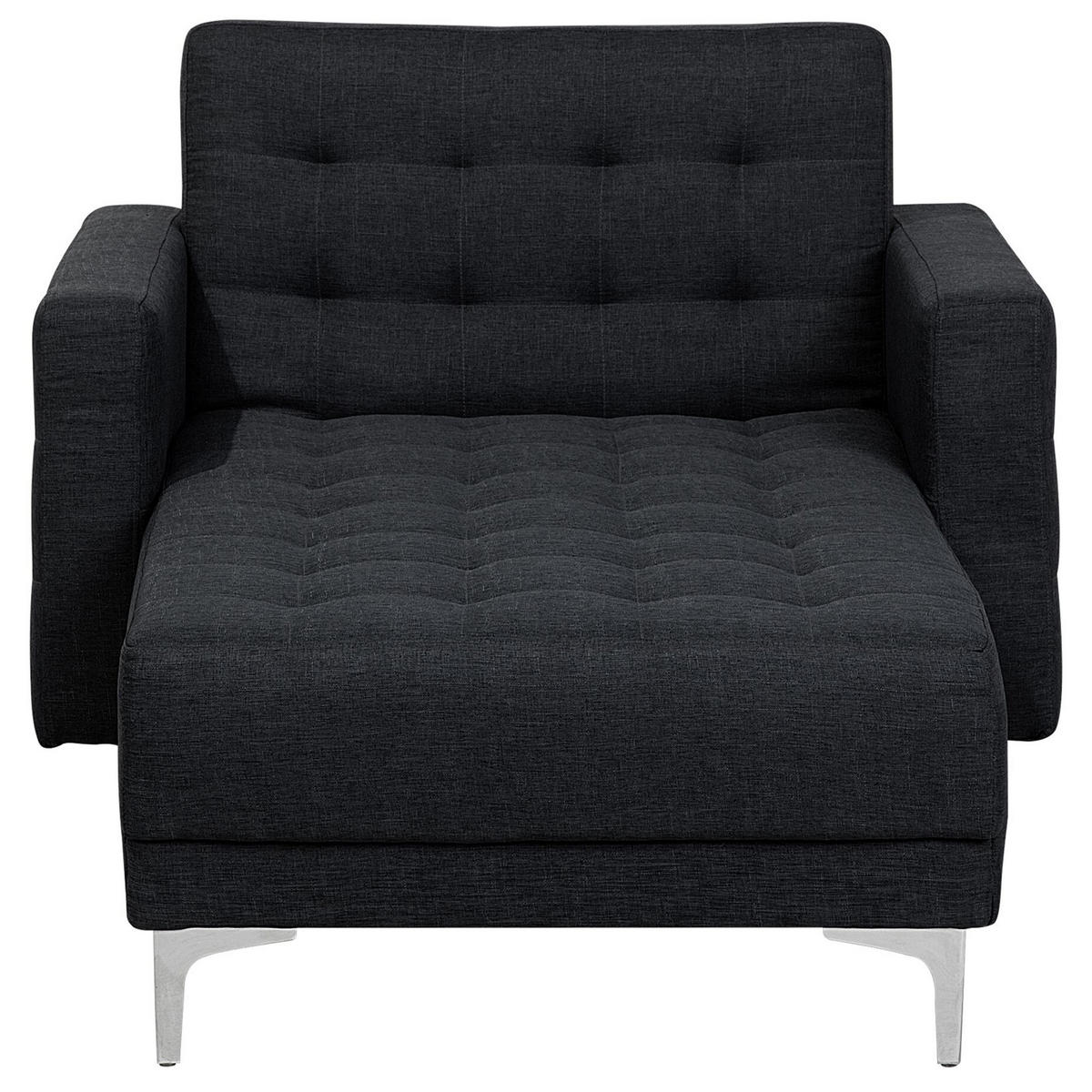 CHAISELONGUE Polsterbezug graphitgrau/silber Aberdeen - Silberfarben/Graphitfarben, Textil (107/83/168cm) - Beliani