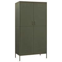 KLEIDERSCHRANK 2-Türig mit 4 verstellbaren Fächern 90/50/180 cm aus Stahl Olivgrün - Olivgrün, Metall (90/180/50cm) - vidaXL