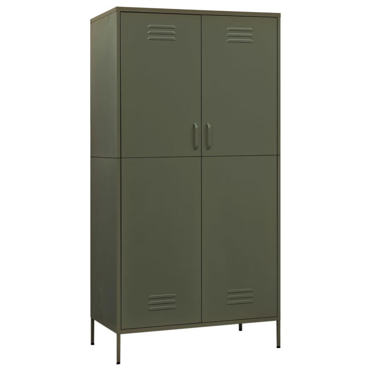 KLEIDERSCHRANK 2-Türig mit 4 verstellbaren Fächern 90/50/180 cm aus Stahl Olivgrün - Olivgrün, Metall (90/180/50cm) - vidaXL