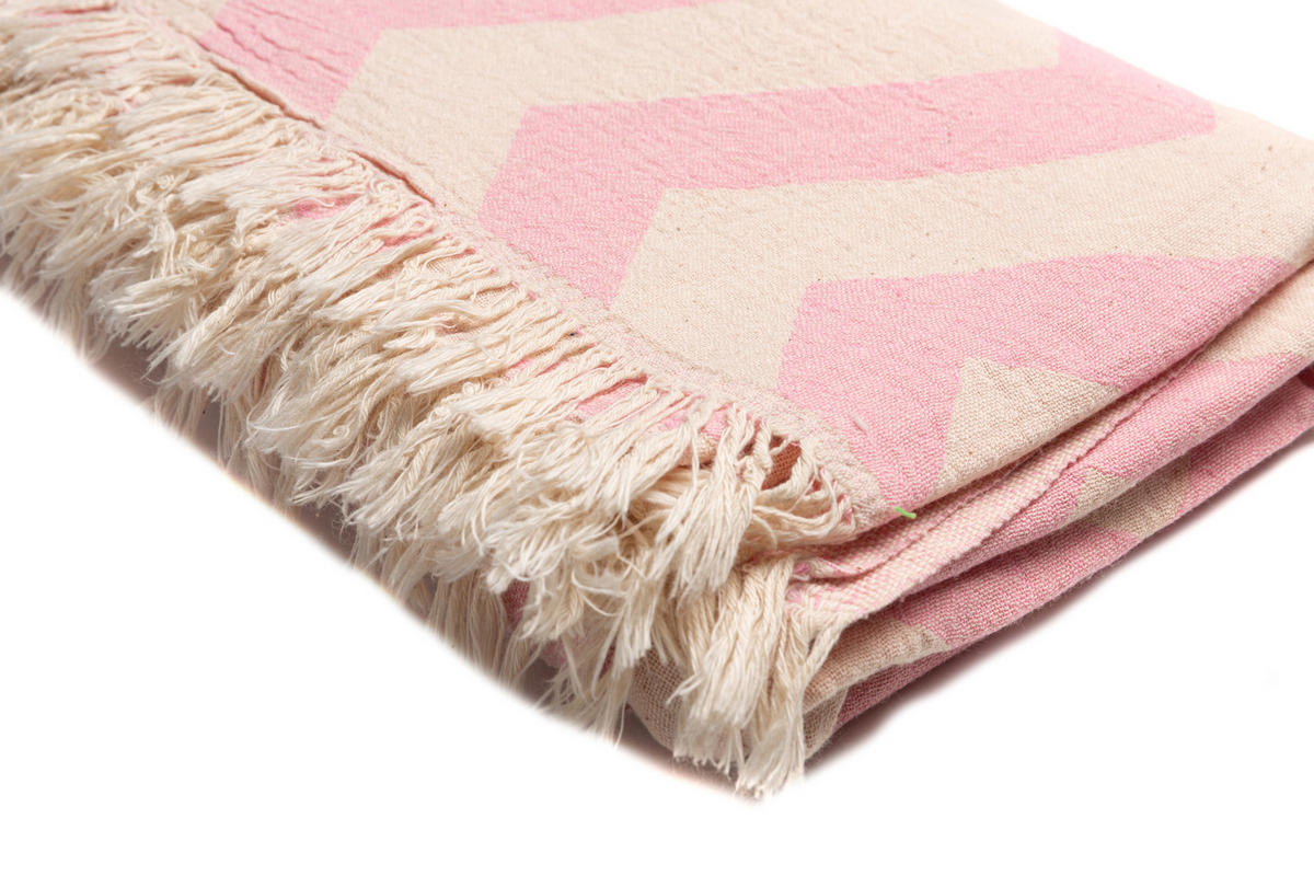 HAMAMTUCH Zickzack 100% Baumwolle 100x180 Pink - Pink, Textil (180/100cm) - Villa Möbel