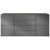 SIDEBOARD Rova Graphit Seidenmatt - Graphitfarben, Holzwerkstoff (166.5/75.5/35cm) - Vladon