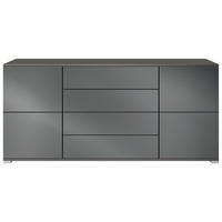 SIDEBOARD Rova Graphit Seidenmatt - Graphitfarben, Holzwerkstoff (166.5/75.5/35cm) - Vladon