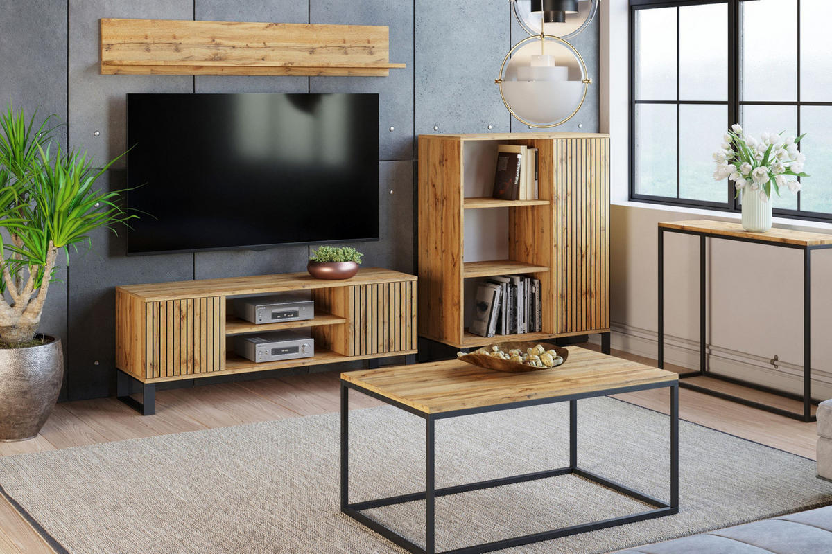 BÜCHERREGAL Fondi - Eiche Bianco, Holzwerkstoff (40/116/90cm) - RAUMHIRSCH FURNITURE