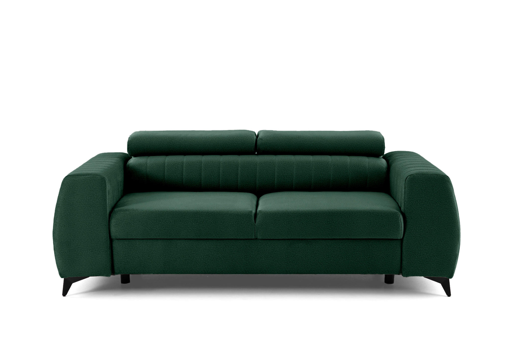 2-SITZER-SOFA PIERO 206 cm Velours Dunkelgrün - Dunkelgrün/Schwarz, Holz/Textil (206/95/100cm) - Muffo