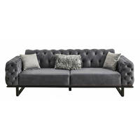 4 Sitzer SOFA Zen Samt Anthrazit - Anthrazit, Holz/Textil (270/80/100cm) - Villa Möbel