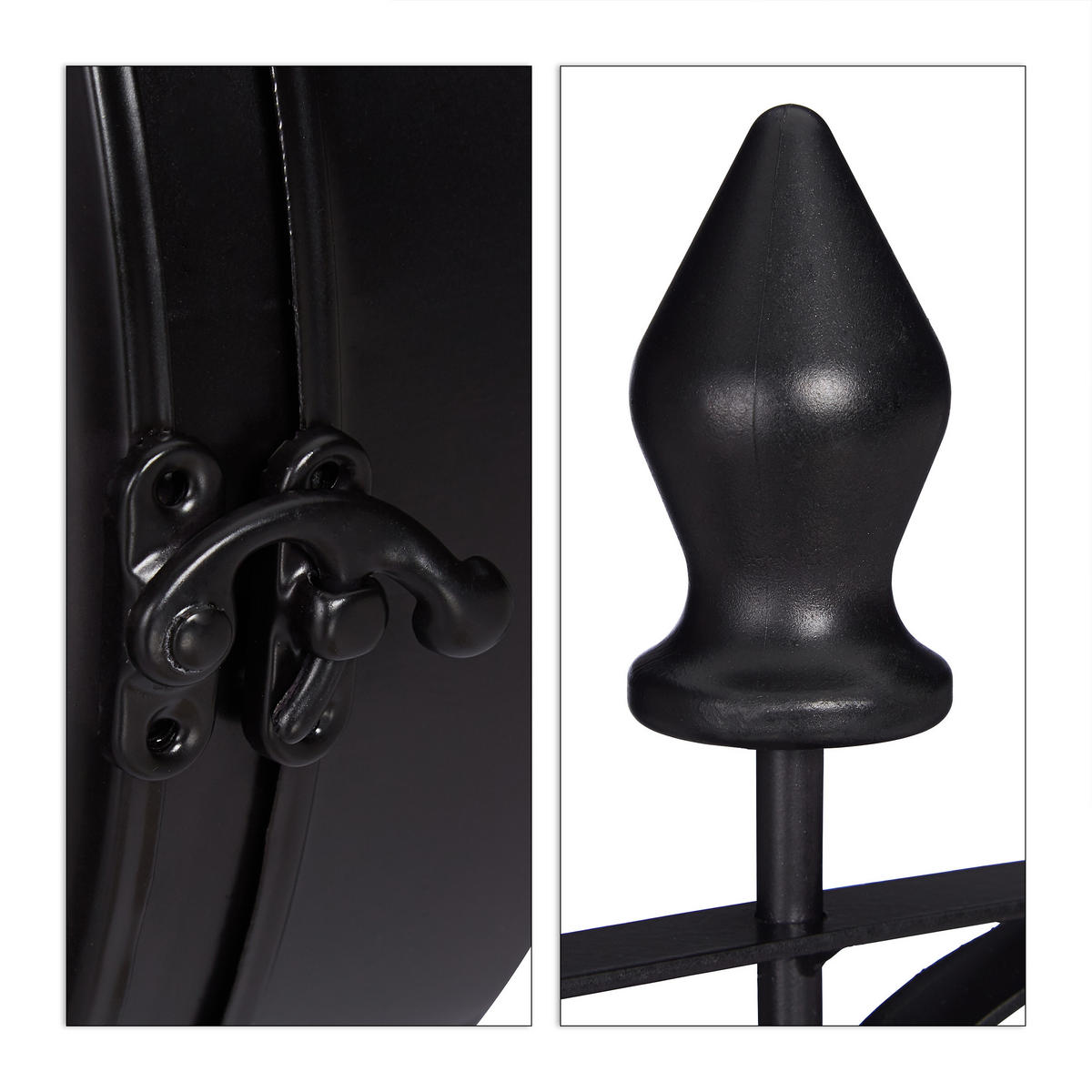 BAHNHOFSUHR - Schwarz, Glas/Metall (35/35/10cm) - Relaxdays