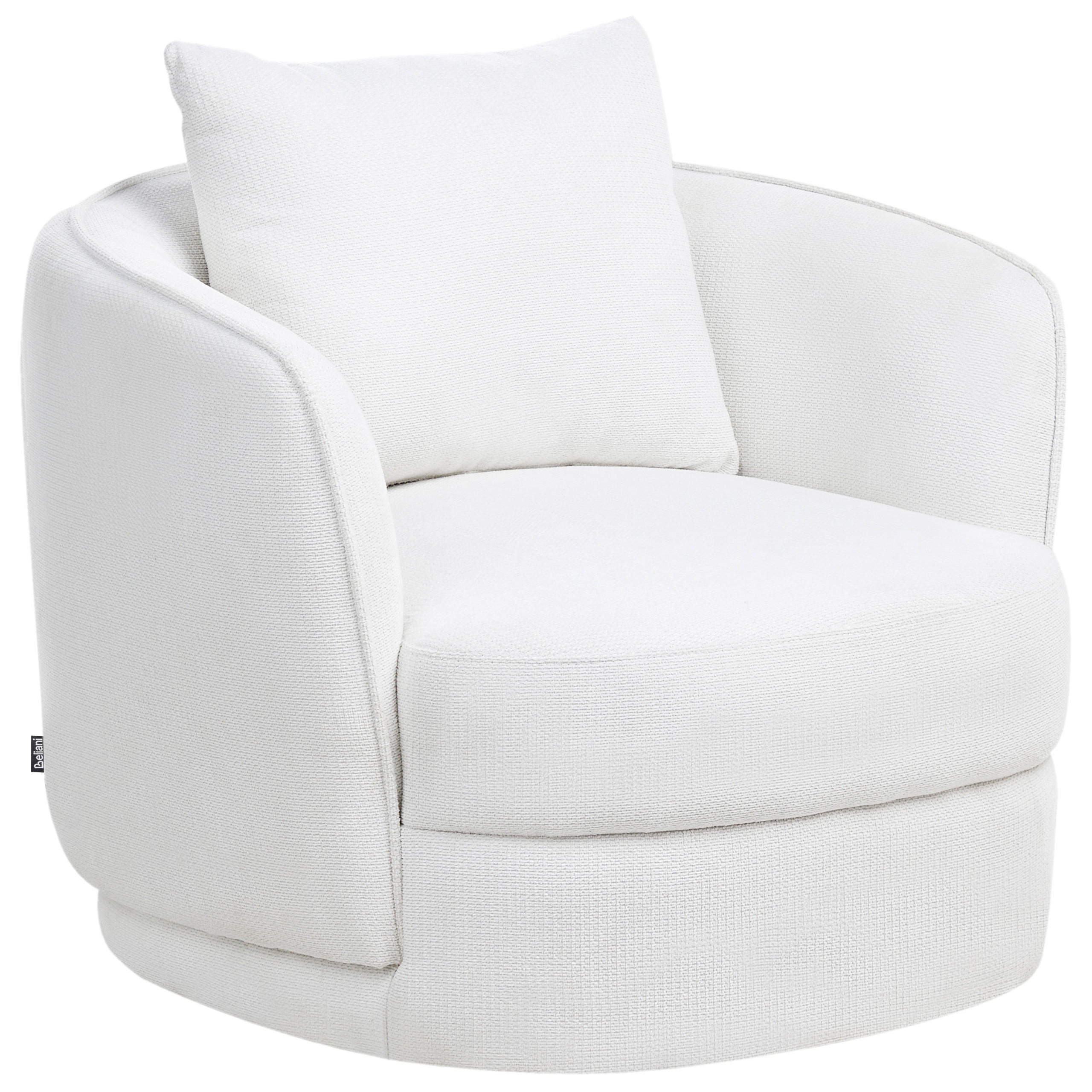 DREHSESSEL Cremeweiß Andalen - Weiß, Textil (85/74/79cm) - Beliani