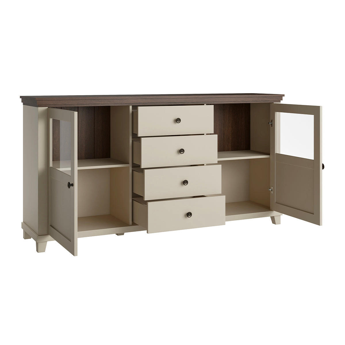 SIDEBOARD Martin Béžová a dřevo - hnědá, kompozitní dřevo (181/93.3/42cm) - Petits-meubles