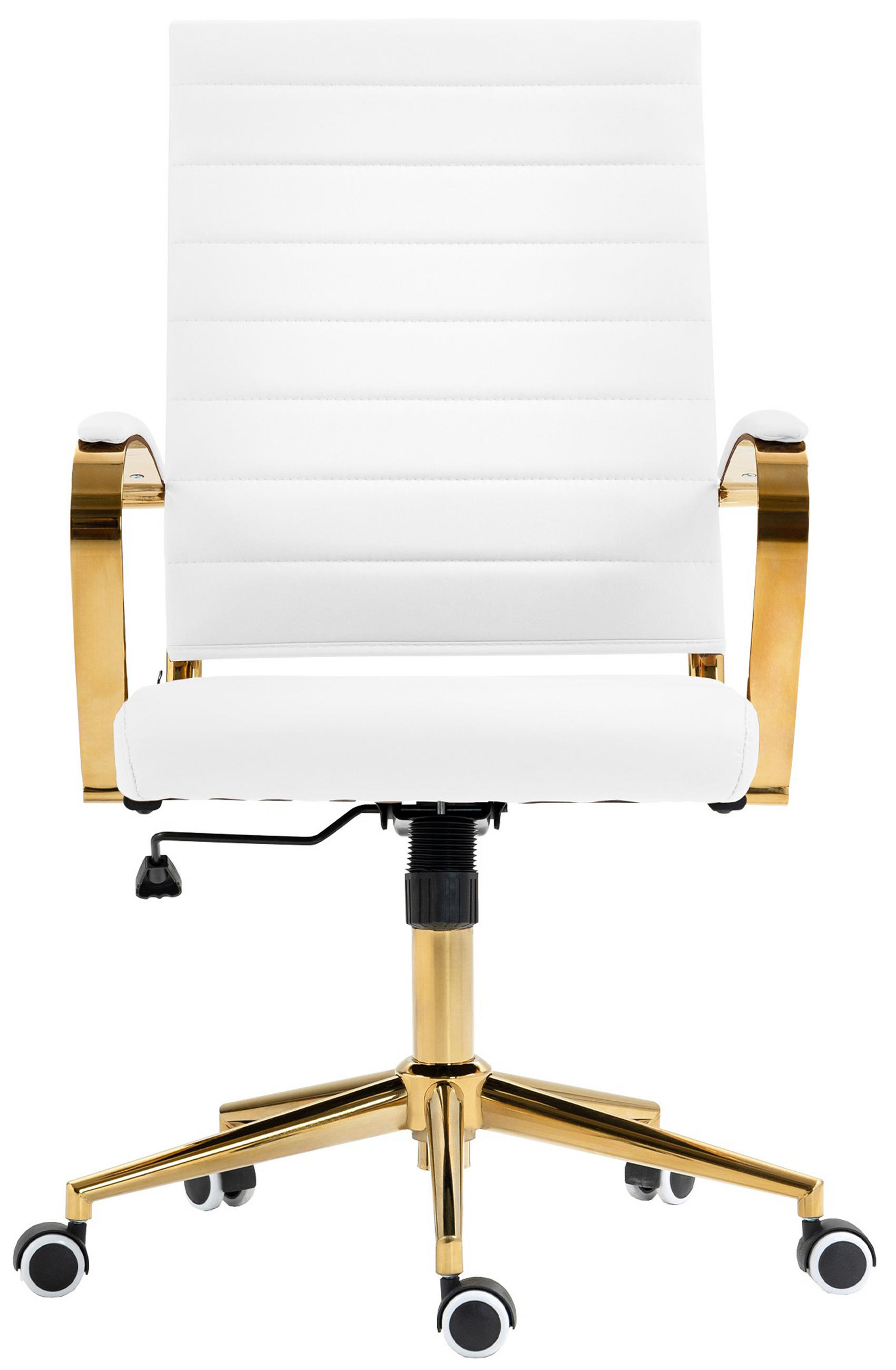 BÜROSTUHL Vantor Kunstleder weiß - Goldfarben/Weiß, Metall (57/109/59cm) - TPFLiving