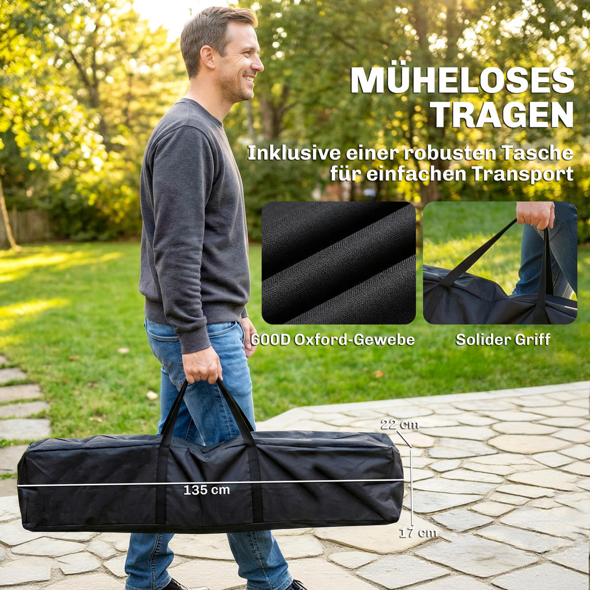 HÄNGEMATTENGESTELL Stahl Schwarz - Schwarz, Metall (290/78/100cm) - Outsunny