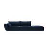 RECHTES-SOFA Kaelle aus Samt königsblau 4 Sitzplätze - Blau, Textil (110/85/264cm) - Micadoni
