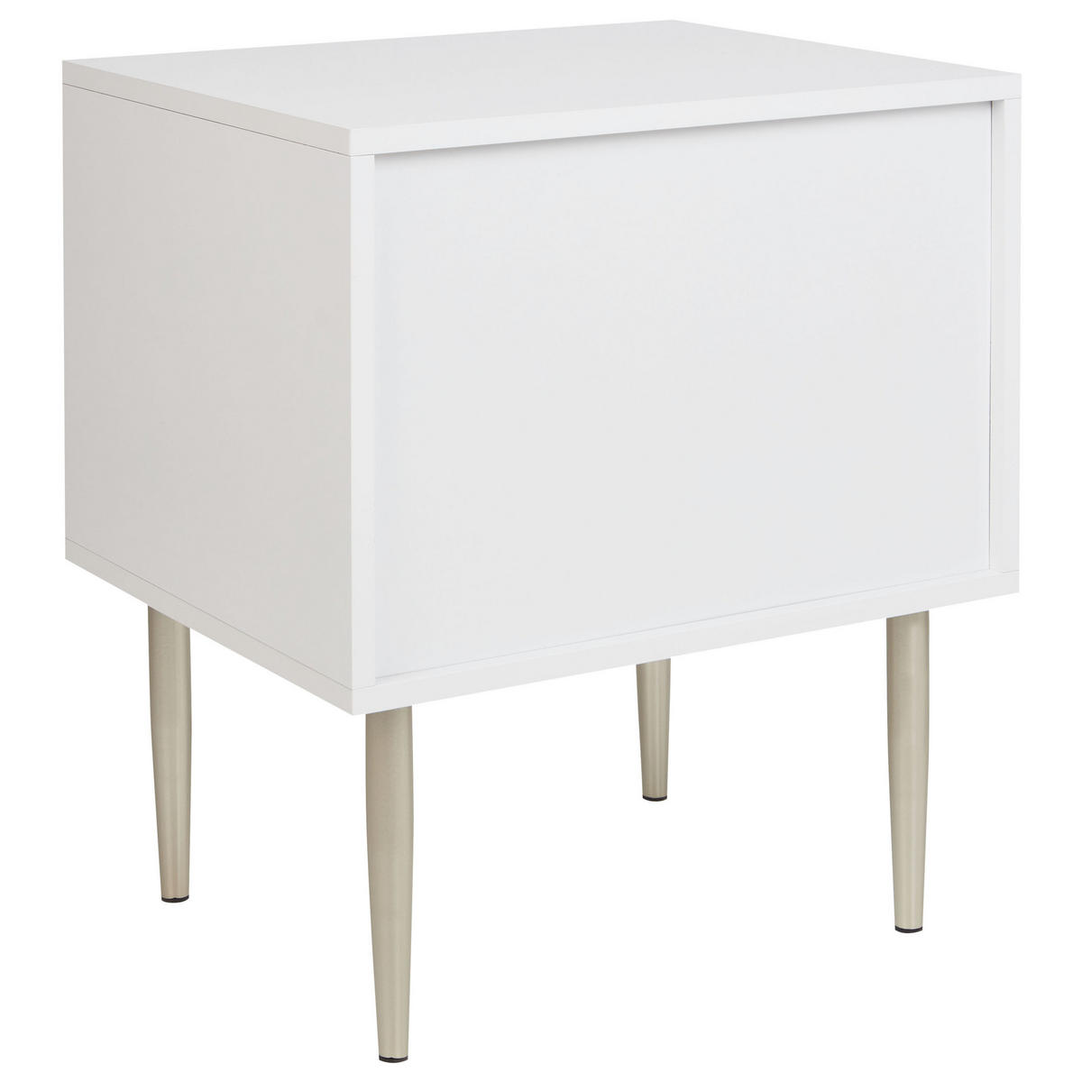 NACHTTISCH weiß/gold 2 Schubladen Soho - Goldfarben/Weiß, Holzwerkstoff (48/55/40cm) - Beliani