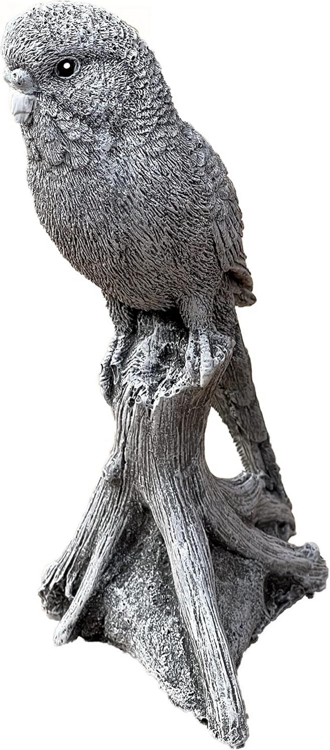 STEINFIGUR Wellensittich frostfest Winterfest Steinguss - Grau, Stein (6/16/11cm) - stoneandstyle