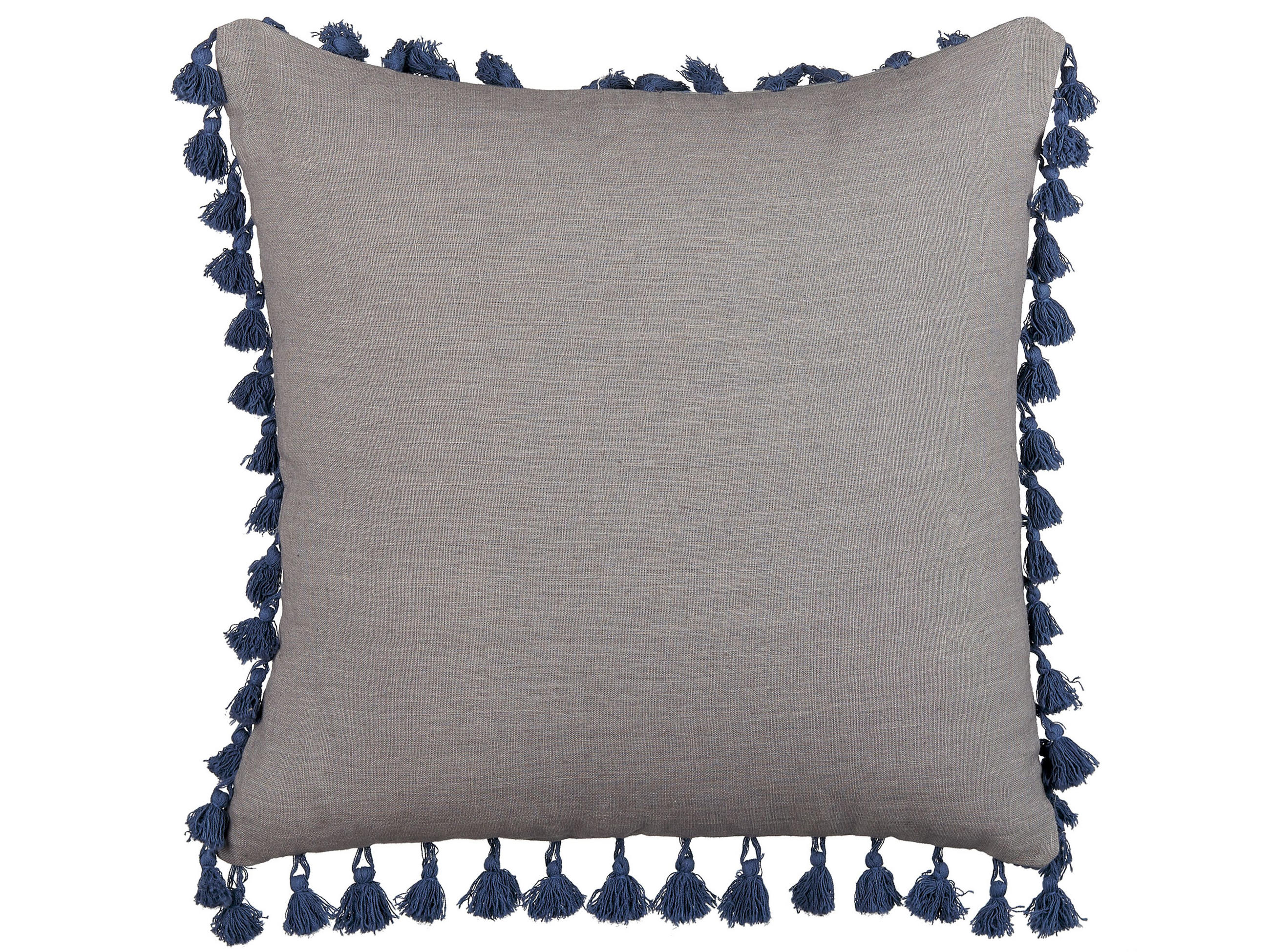 DEKOKISSEN 2er-Set Grau 45/45 cm Carpinus - Grau, Naturmaterialien/Textil (45/45cm) - Beliani