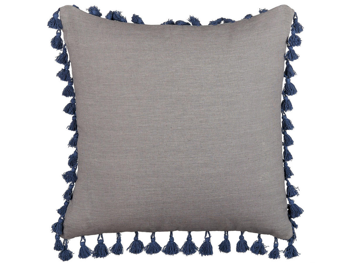 DEKOKISSEN 2er-Set Grau 45/45 cm Carpinus - Grau, Naturmaterialen/Textil (45/45cm) - Beliani