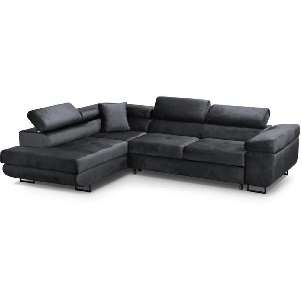 Thumbnail - Beautysofa Eckschlafsofa, Schwarz, Textil, L-Form,L-Form, 275x203 cm, Wohnzimmer, Sofas & Couches, Wohnlandschaften, Eck...