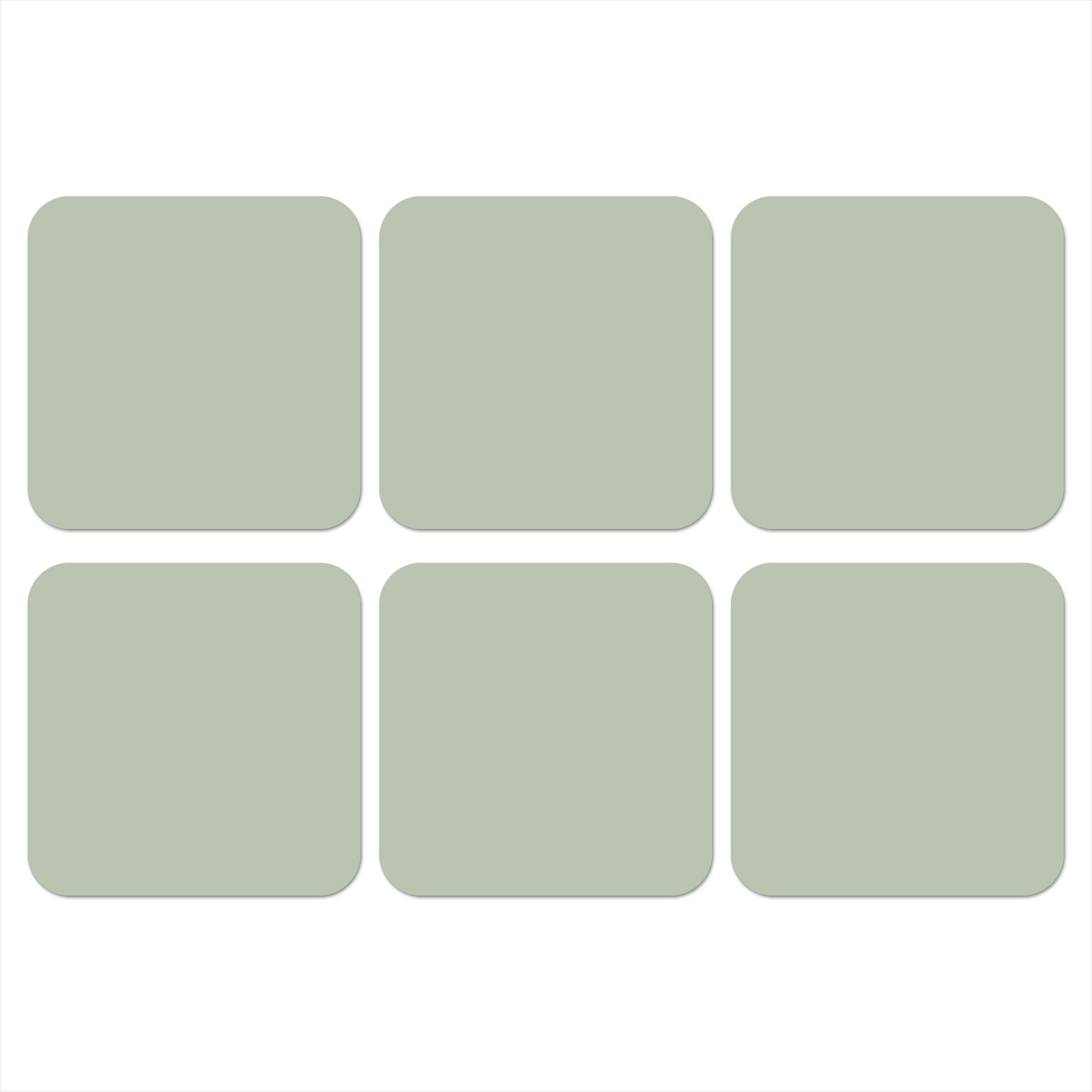 GLASUNTERSETZER 6er-Set Mintgrün - Unifarben 10x10 cm - Salbeigrün, Naturmaterialien (10/0.2cm) - MuchoWow