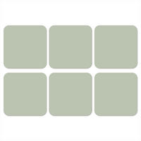 GLASUNTERSETZER 6er-Set Mintgrün - Unifarben 10x10 cm - Salbeigrün, Naturmaterialien (10/0.2cm) - MuchoWow