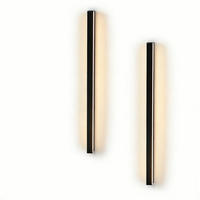 LED - WANDLEUCHTE Regnos 3.8/80.0/2.5 cm (2ER) - Schwarz, Metall (3.8/80/2.5cm) - ZMH